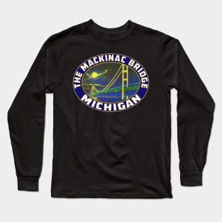 Mackinac Island Bridge Michigan Vintage Long Sleeve T-Shirt